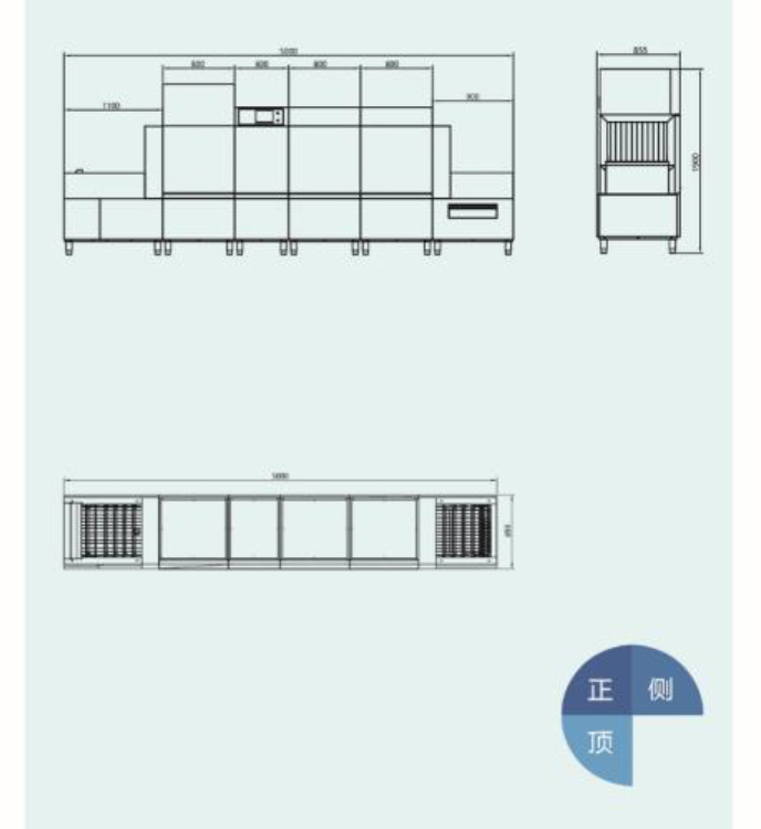 SDS-800D-HG長龍式洗碗機（帶烘干）結(jié)構(gòu)圖